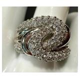 Sterling Silver Cubic Zirconia Ring Size 10