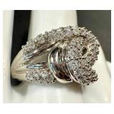 Sterling Silver Cubic Zirconia Ring Size 10