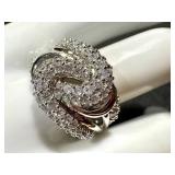Sterling Silver Cubic Zirconia Ring Size 10