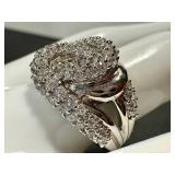 Sterling Silver Cubic Zirconia Ring Size 10