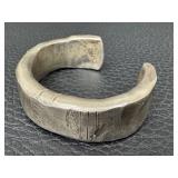Sterling Silver Cuff Bracelet Textured Artisan
