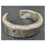 Sterling Silver Cuff Bracelet Textured Artisan