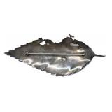 Silver Leaf Brooch Artisan Crafted