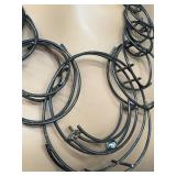 Modernist Statement Necklace Handcrafted Wire Circle Design