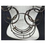 Modernist Statement Necklace Handcrafted Wire Circle Design