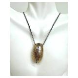 Sterling & 18K Mesh Pendant Necklace