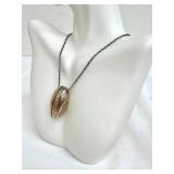 Sterling & 18K Mesh Pendant Necklace