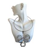 Vintage Mid-Century 800 Silver Modernist Choker Necklace
