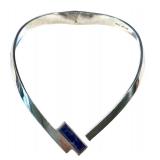 Vintage Mexican Sterling Silver Collar Necklace Sodalite Clasp