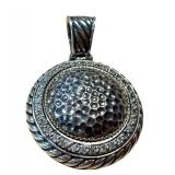 Vintage Sterling Silver Hammered Pendant NK 925