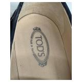 Tod's Navy Crocodile Embossed Penny Loafers Size 7.5 Like New