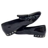 Balenciaga Patent Leather Studded Accent Loafers Size 37.5