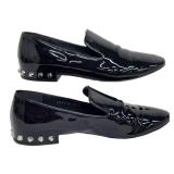 Balenciaga Patent Leather Studded Accent Loafers Size 37.5