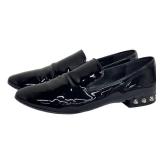 Balenciaga Patent Leather Studded Accent Loafers Size 37.5