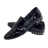 Balenciaga Patent Leather Studded Accent Loafers Size 37.5