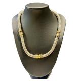 Cable Design Necklace 16in Unmarked