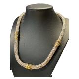 Cable Design Necklace 16in Unmarked