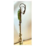 Vintage Green Glass Dangle Earrings