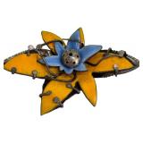 Artisan Crafted Floral Enamel Brooch