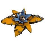 Artisan Crafted Floral Enamel Brooch