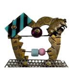 Vintage Thomas Mann Techno Romantic Memphis Brooch