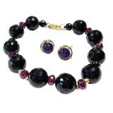 Beaded Bracelet & Earrings Set 14K Clasp