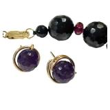 Beaded Bracelet & Earrings Set 14K Clasp