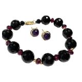 Beaded Bracelet & Earrings Set 14K Clasp