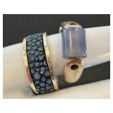 Vintage Sterling Tipit Ring & Sterling Bead Ring With Assorted Beads