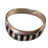 Vintage Sterling Silver Onyx Bracelet TJ-41