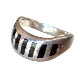 Vintage Sterling Silver Onyx Bracelet TJ-41