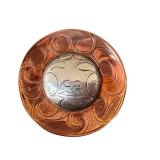 Signed Moon Artisan Circular Brooch Pendant 1.75 in