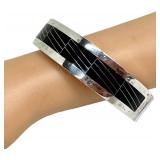 Vintage Mexican Sterling Silver Onyx Bracelet