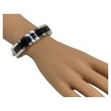 Vintage Mexican Sterling Silver Onyx Bracelet