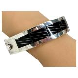 Vintage Mexican Sterling Silver Onyx Bracelet