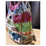 Vintage Fossil Artisan Boho Patchwork Tote Hobo Bag