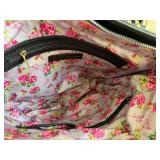 Betsey Johnson Quilted Heart Tote Bag Black Gold Hardware