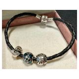 Pandora Bracelet With Retired Dolphin, Majestic Butterfly & Turquoise Zen Beads