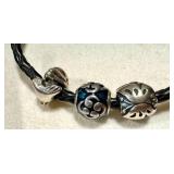 Pandora Bracelet With Retired Dolphin, Majestic Butterfly & Turquoise Zen Beads