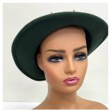 Celina Kane Green Felt Hat Gold Spike Studs