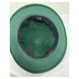 Celina Kane Green Felt Hat Gold Spike Studs