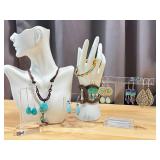 Mixed Jewelry Lot Turquoise, Gold Tone & Beaded Statement Pieces