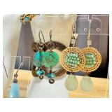Mixed Jewelry Lot Turquoise, Gold Tone & Beaded Statement Pieces