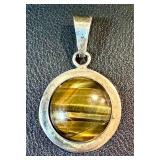 Sterling Silver Tiger's Eye Pendant
