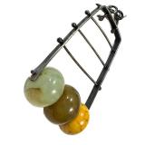 Pendant Necklace Beaded Metal 3' Pendant