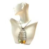 Pendant Necklace Beaded Metal 3' Pendant