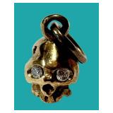 14K Gold Skull Diamond Pendant