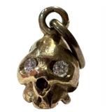 14K Gold Skull Diamond Pendant