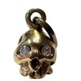 14K Gold Skull Diamond Pendant