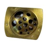 Modernist Artisan Brooch Brass Pierced Design